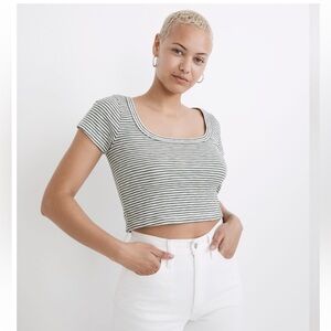 Madewell Westville Crop Tee in Distant Grove